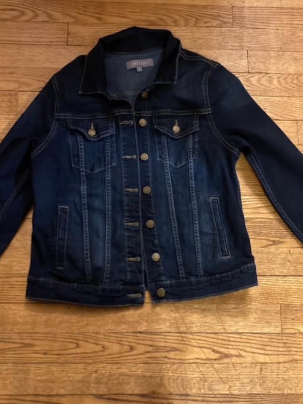 Classic dark wash denim jacket from Just USA